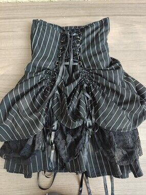Spin Doctor Gothic Pinstripe Corset Bustle Skirt